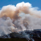 Aerial view showing a tropical forest fire October 7, 2020.
